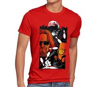style3 The Dude T-Shirt Herren Lebowski Bowling Bowler Big Rude, Größe:XXL, Farbe:Rot