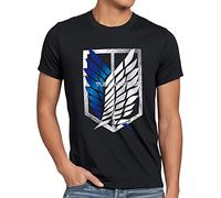 style3 Titan Aufklärungstruppe Wappen AOT Herren T-Shirt on Attack, Größe:S