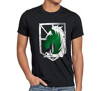 style3 Titan Militärpolizei Wappen AOT Herren T-Shirt on Attack, Größe:L