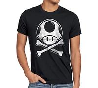 style3 Toadskull Herren T-Shirt Mario Totenkopf Videospiel Konsole super World, Größe:S, Farbe:Schwarz