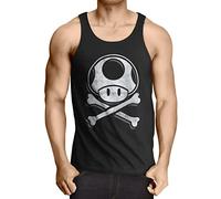style3 Toadskull Herren Tank Top Mario Totenkopf Videospiel Konsole super World, Größe:L