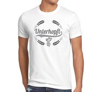 style3 Unterhopft Herren T-Shirt Kult Shirt Funshirt Bier Hopfen, Größe:3XL, Farbe:Weiß