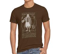 style3 Vitruvianischer Dude Herren T-Shirt Lebowski Bowling Bowler Big, Größe:3XL, Farbe:Braun