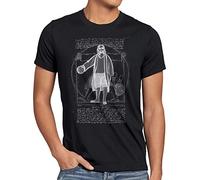 style3 Vitruvianischer Dude Herren T-Shirt Lebowski Bowling Bowler Big, Größe:3XL, Farbe:Schwarz