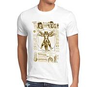 style3 Vitruvianischer Dude Herren T-Shirt Lebowski Bowling Bowler Big, Größe:M, Farbe:Weiß