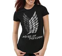 style3 Wings of Freedom Damen T-Shirt AOT Attack aufklärungstruppe on Titan, Größe:L