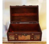 Stylebest Aufbewahrungsbox für Vintage-Schmuck, Elegante Schatztruhe aus Holz für Ringe und Armbänder, Europäischer Stil und Chinesische Handwerkskunst, 1 X Aufbewahrungskoffer (Kartentrompete)