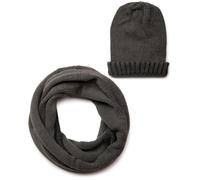 styleBREAKER "Strick Loop und Beanie Set" 2 Stk. (92591354-0) dunkelgrau