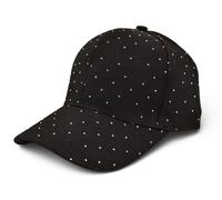 styleBREAKER Baseball Cap mit Strass Steinen | 6-Panel Kappe Glitzer | Verstellbare Basecap für Sommer Party & Freizeit, Farbe:Schwarz