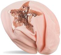 styleBREAKER Beanie Mütze mit Wendepailletten Stern Applikation, Slouch Longbeanie, Damen 04024141, Farbe:Rose