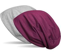 Beanie STYLEBREAKER "Wende Beanie", Herren, grau (grau meliert, violett), Obermaterial: 50% Viskose CV. 50% Polyester PES., Modisch, Mützen Beanie (62501615-0) grau meliert, violett