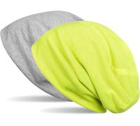 Beanie STYLEBREAKER "Wende Beanie", Herren, grau (grau meliert, neongelb), Obermaterial: 50% Viskose CV. 50% Polyester PES., Modisch, Mützen Beanie (60167559-0) grau meliert, neongelb