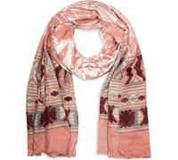 styleBREAKER breiter XXL Schal mit Azteken Ethno Boho Muster und Fransen, Strickschal, Unisex 01017026, Farbe:Altrose-Grau-Bordeaux-Rot-Weiß