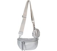 Umhängetasche STYLEBREAKER "2-Teiliges Set Halbmond Crossbody Bag", Damen, Gr. B/H/T: 24cm x 15cm x 8,5cm Einheitsgröße, silber, 100% Polyurethan PU. Futter: 100% Polyester PES., unifarben, Taschen Um