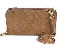 Mini Bag STYLEBREAKER "2 in 1 Umhängetasche - Geldbörse Rauten", Damen, Gr. B/H/T: 19cm x 10cm x 4,5cm Einheitsgröße, grau (taupe), 100% Polyurethan PU. Futter: 100% Polyester PES., Taschen (17105462-