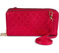 Mini Bag STYLEBREAKER "2 in 1 Umhängetasche - Geldbörse Rauten", Damen, Gr. B/H/T: 19cm x 10cm x 4,5cm Einheitsgröße, rot, 100% Polyurethan PU. Futter: 100% Polyester PES., Taschen (97403037-0) rot