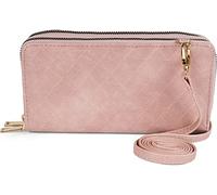 Mini Bag STYLEBREAKER "2 in 1 Umhängetasche - Geldbörse Rauten", Damen, Gr. B/H/T: 19cm x 10cm x 4,5cm Einheitsgröße, rose, 100% Polyurethan PU. Futter: 100% Polyester PES., Taschen (76144857-0) rose