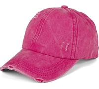 styleBREAKER Damen Baseball Cap im Washed Destroyed Used Look, Ponytail, 6-Panel, Klettverschluss verstellbar 04023080, Farbe:Pink
