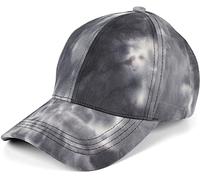 styleBREAKER Damen Baseball Cap mit Batik Muster, Muster Unikat, 6-Panel, Basecap, Click & Snap verstellbar 04023082, Farbe:Schwarz-Grau
