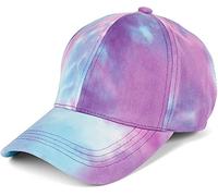 styleBREAKER Damen Baseball Cap mit Batik Muster, Muster Unikat, 6-Panel, Basecap, Click & Snap verstellbar 04023082, Farbe:Türkis-Violett