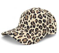 styleBREAKER Damen Baseball Cap mit Leoparden Muster verstellbar | 6-Panel Basecap aus Baumwolle mit gebogenem Schirm | atmungsaktive Animal Print Kappe für Freizeit Sport Sommer, Farbe:Beige