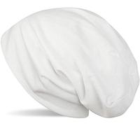 styleBREAKER Damen Beanie Mütze mit All Over Glitzer in Unifarben, Glitzermütze, Leichte Stoffmütze Einfarbig 04024117, Farbe:Weiß