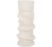 styleBREAKER Damen Beinstulpen mit hohem Wollanteil, extra lange Strickstulpen Winter, Einfarbig, flexibel und warm 08030015, Farbe:Creme
