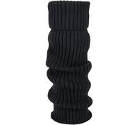 styleBREAKER Damen Beinstulpen mit hohem Wollanteil, extra lange Strickstulpen Winter, Einfarbig, flexibel und warm 08030015, Farbe:Schwarz