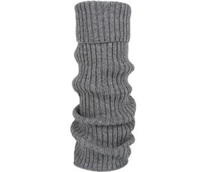 styleBREAKER Damen Beinstulpen mit hohem Wollanteil, extra lange Strickstulpen Winter, Einfarbig, flexibel und warm 08030015, Farbe:Grau meliert