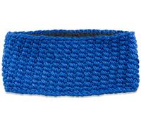 styleBREAKER Damen breites Grob gehäkeltes Stirnband einfarbig, Thermo Fleece Futter, Tube Schal, Winter Headband 04026050, Farbe:Blau