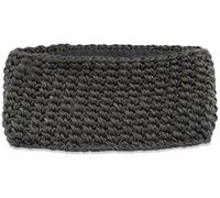 styleBREAKER Damen breites Grob gehäkeltes Stirnband einfarbig, Thermo Fleece Futter, Tube Schal, Winter Headband 04026050, Farbe:Dunkelgrau