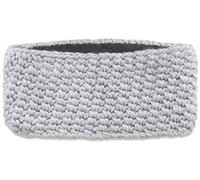 styleBREAKER Damen breites Grob gehäkeltes Stirnband einfarbig, Thermo Fleece Futter, Tube Schal, Winter Headband 04026050, Farbe:Hellgrau