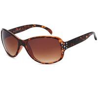 styleBREAKER Damen Butterfly Sonnenbrille mit Strass und Verlaufstönung, Schmetterlingsform 09020054, Farbe:Gestell Braun Demi/Glas Braun Verlauf