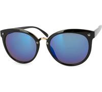 styleBREAKER Damen Cat Eye Sonnenbrille Nieten Retro UV400, Schwarz/Blau