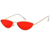 Sonnenbrille STYLEBREAKER "Schmale Cateye Sonnenbrille mit Metallrahmen", Damen, rot (gestell silber, glas rot getönt), Modisch, Sonnenbrillen Sonnenbrille (91185647-0) gestell silber, glas rot getönt