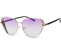 styleBREAKER Damen Cateye Sonnenbrille mit Glitzer Element, Metall Rahmen und Polycarbonat Gläser, Katzenaugen Form, Retro Look 09020104, Farbe:Gestell Gold/Glas Lila getönt