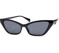 Sonnenbrille STYLEBREAKER "Schmale Retro Cateye Sonnenbrille", Damen, grau (gestell schwarz, glas grau getönt), Modisch, Sonnenbrillen Sonnenbrille (20823031-0) gestell schwarz, glas grau getönt