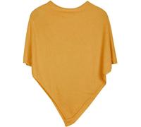 styleBREAKER Damen Feinstrick Poncho in Unifarben, leicht asymmetrischer Schnitt, Ärmellos, Rundhals 08010042, Farbe:Gelb