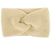 styleBREAKER Damen Feinstrick Stirnband Krausstrick Knoten, Beige | Bundweite 20 cm (elastisch für 41-59 cm Kopfumfang), 12 cm breit, weicher Ohrenwärmer mit gewellter Oberfläche.