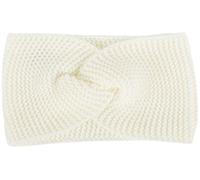 styleBREAKER Damen Feinstrick Stirnband Krausstrick Knoten, Creme-Weiß | Bundweite 20 cm (elastisch für 41-59 cm Kopfumfang), 12 cm breit, weicher Ohrenwärmer mit gewellter Oberfläche.