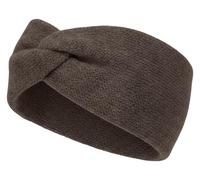 styleBREAKER Damen Feinstrick Stirnband mit Twist Knoten Detail | weiches elastisches Haarband | warmes Einfarbiges Kopfband für Herbst und Winter, Dunkelbraun meliert