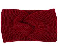 styleBREAKER Damen Feinstrick Stirnband mit Twist Knoten, Krausstrick Muster, warmes Winter Haarband, Headband 04026054, Farbe:Bordeaux-Rot