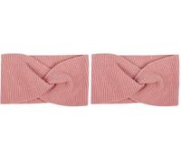 styleBREAKER Damen Feinstrick Stirnband mit Twist Knoten, warmes Winter Haarband, Headband 04026047, Farbe:Altrose (Packung mit 2)