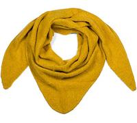 styleBREAKER Damen Großer Strick Dreieck Schal einfarbig meliert | Weiches warmes Winter Dreiecktuch | Strickschal aus Viskose Wolle für kuschlige Looks, Farbe:Curry