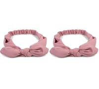 styleBREAKER Damen Haarband einfarbig mit Schleife und Gummizug, Stirnband, Headband, Pinup, Rockabilly, Haarschmuck 04026035, Farbe:Altrose (Packung mit 2)