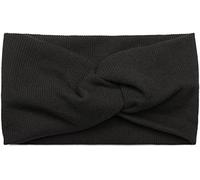 styleBREAKER Damen Haarband mit Twist Knoten in Feinripp Optik | Weiches Stirnband für Sport und Alltag | One Size elastisch, Farbe:Schwarz