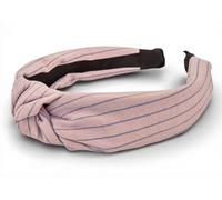 styleBREAKER Damen Haarreif gestreift mit Knoten | breiter Stoff Haarreifen 5,5 cm weich & edel | flexibler Twist Turban Kopfschmuck, Farbe:Rose
