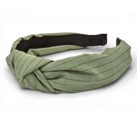 styleBREAKER Damen Haarreif gestreift mit Knoten | breiter Stoff Haarreifen 5,5 cm weich & edel | flexibler Twist Turban Kopfschmuck, Farbe:Oliv