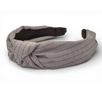 styleBREAKER Damen Haarreif Streifen Twist Knoten, Grau | 5,5 cm extra breite Auflagefläche. 100% Polyester-Bezug, flexibel anpassbar für 54-58 cm Kopfumfang, drückt nicht.