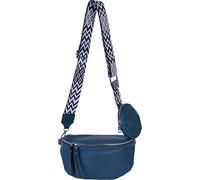 styleBREAKER Damen 2-Teilig Crossbody Bag Halbmond, Dunkelblau